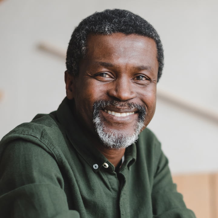 Smiling Woman Smiling Elderly Man